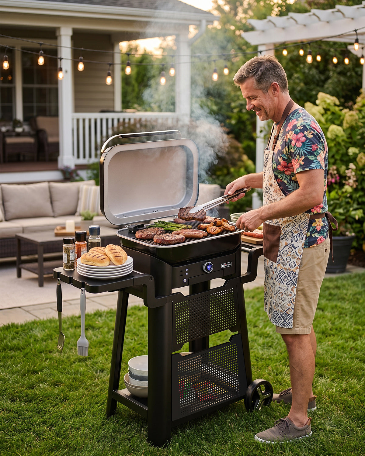 BBQ Cart for EliteFyre Tabletop Smart Electric Grill