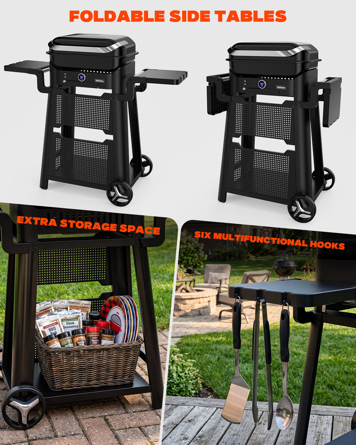 BBQ Cart for EliteFyre Tabletop Smart Electric Grill